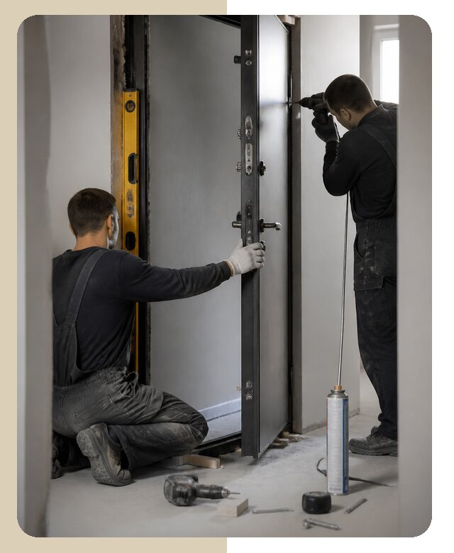 Установка сейфовой двери под ключ для квартиры в Видном